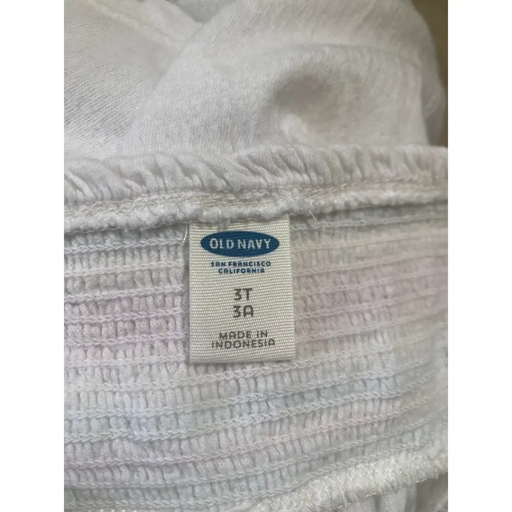 Old Navy Smocked White Sun Dress, Size 3T